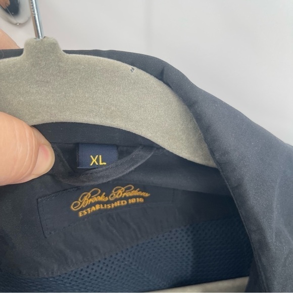 Brooks Brothers Jacket Men's XL Black Longline Long Sleeve Collared Full Zip - Picture 10 of 11